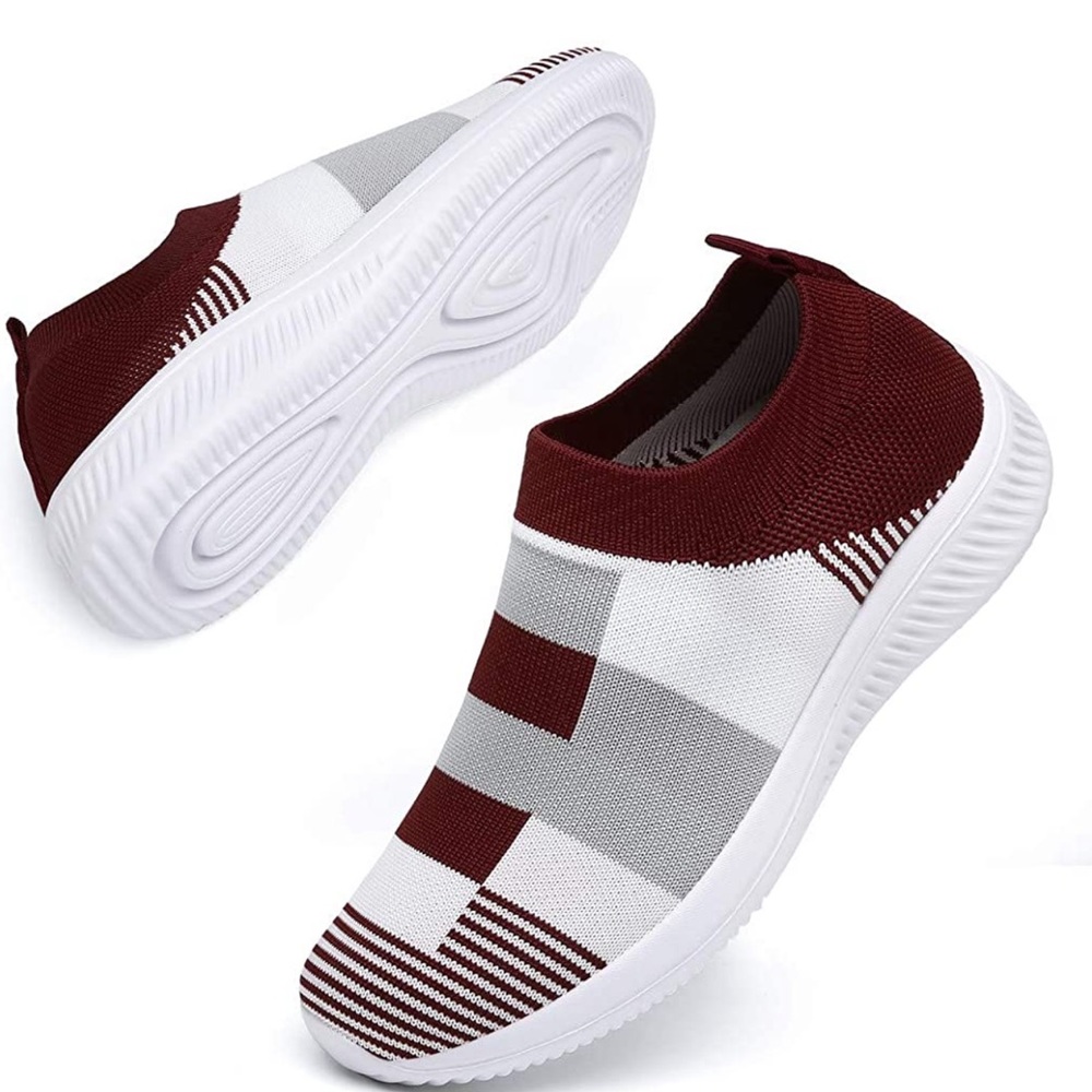 Women Walking Shoes Athletic Sock Shoes Mesh Comfortable Slip On Work Sneakers